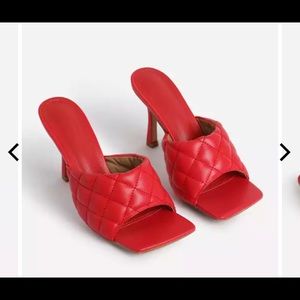 Quilted Square Toe Heels